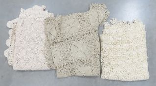 3 Antique Hand Crocheted Bed Spreads