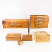Vintage Wood Advertising Boxes, W.H. Baker's