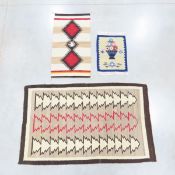 3 Vintage Hand Woven American Indian Rugs