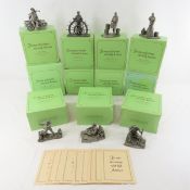 12 Franklin Mint Men & Women Pewter Figures