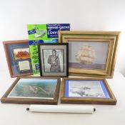 Framed Ship Print, War Planes, Case Tractor Art