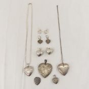 Vintage Sterling Silver Heart Jewelry 81+ grams