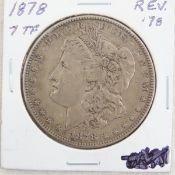 1878 Morgan Silver Dollar 7 tail feather