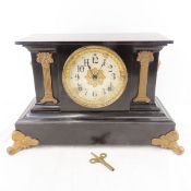 Vintage Ansonia Mantle Clock w/Key, Working