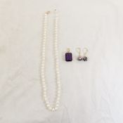 Amethyst & Gold Pendant, Cloisonne Earrings & More