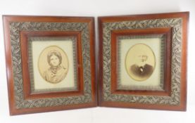 2 Antique Framed Photographs, Man & Woman