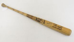 Autographed Game Used Denny Hocking Baseball Bat