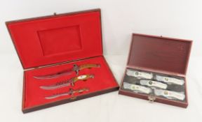 2 Knife Sets in cases. Presidential & Patriotic