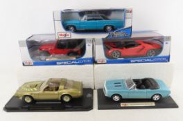 5 Diecast 1:18 Scale Maisto Cars, Firebird & Other