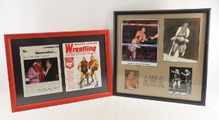 Signed AWA Wrestling Photos, Mad Dog, The Claw