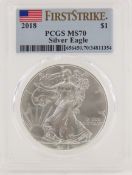 2018 American Silver Eagle PCGS Graded MS70