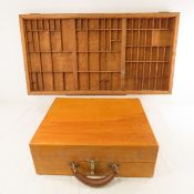 Vintage Printers Tray & Wood Case