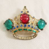 Corocraft Sterling Silver Jelly Belly Crown Brooch