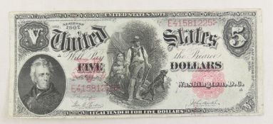 1907 $5 Woodchopper Note
