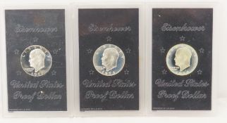 1971, 1973, 1974 Silver Eisenhower Proof Dollars
