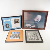 Framed Artwork & Henry Winkler Signed Program