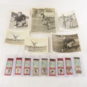 6 Antique Football Photos & 9 Matchbook Covers