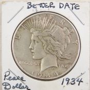 1934 Peace Silver Dollar