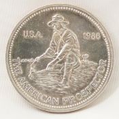 1986 Engelhard Prospector 1 ozt .999 Silver Round