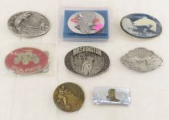 Collection of 8 Belt Buckles, Bergamot & Others