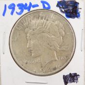 1934 D Peace Silver Dollar
