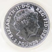 2013 Brittania 2 Pounds 1 ozt .999 Silver Coin