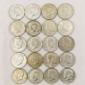 20 1965-1969 40% Silver Kennedy Half Dollars