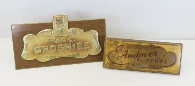 Andover & Groshire Clothing Advertising Plaques