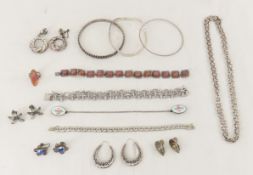 Sterling Silver Jewelry Including RMN Earrings