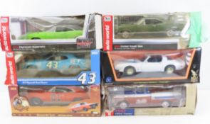 6 Diecast 1:18 Scale Cars, Dukes, Superbird, Other