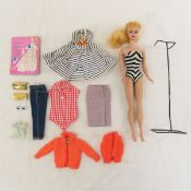 #4 Blonde Ponytail Barbie with Stand and Clothes