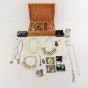 Vintage Jewelry and Box- some signed