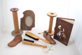 Wood Bobbins, Shoe Forms, Brushes, Drink Recipes