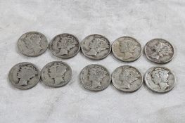 10 Mercury Silver Dimes