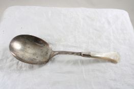 Sterling Ferrule Mother of Pearl Spoon 66 Grams