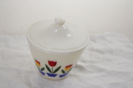 Fire King Tulip Grease Jar with Lid Very Good