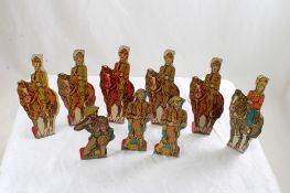 9 Marx WWI Tin Litho Soldiers, Cavalry, Cowboy