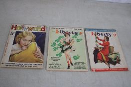3 Movie Magazines 1930's Hollywood & Liberty
