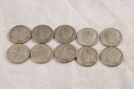 10 Roosevelt Silver Dimes
