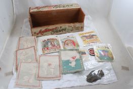 Antique Cigar Store Display Box, Labels, Cloths
