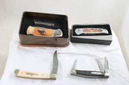 5 Folding Knives Buck 3 Blade, Frost Cutlery,