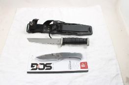 2 Knives 1 SOG New in Package, 1 Tanto in Sheath