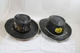 2 Straw Children's Rodeo Cowboy Hats