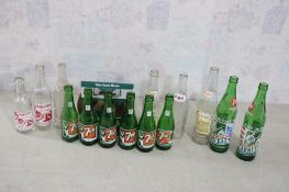 Vintage Soda Bottles 7UP, A&W, Pepsi, Spring Grove