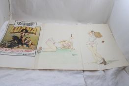 2 Frank Fransetta Golf Nymphs Prints and