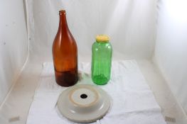 Picnic Beer Bottle, Butter Churn Lid, Juice Jar