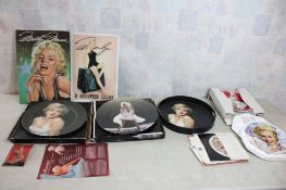 Marilyn Monroe Signs, Tray, Postcards, Stamps