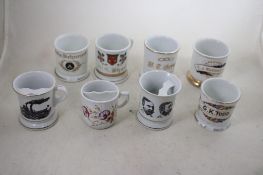 8 Antique Shaving Mugs & Moustache Cups