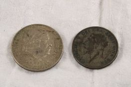 2 Foreign Silver Coins Mexico & Great Britain