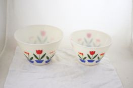 2 Fire King Tulip Nesting Mixing Bowls